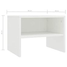 UnfadeMemory Comodino Comodini da Notte Organizzatore da Letto in Legno Bianco 40x30x30 cm in Truciolato