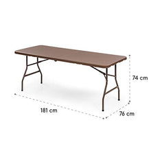 blumfeldt Burgos Family - Tavolo Pieghevole, Tavolo da Giardino, Apetto Rattan, Superficie Tavolo 178x73cm, 6 Persone, Materiali:Polietilene e Acciaio con Rivestimento a Polvere, 13kg, Marrone