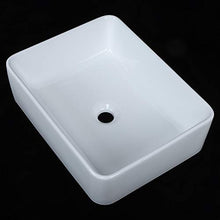 Lavello Cucina Hotel, Lavabo da appoggio in ceramica, 48,5 x 37 x 14 cm, Colore: bianco