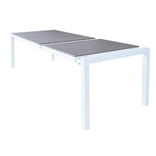 Milani Home s.r.l.s. Tavolo Rettangolare Allungabile in Alluminio da Esterno Giardino, per Ristorante Albergo di Design, Cm 162/242 X 100 X 74 H Colore Bianco