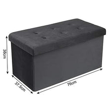 WOLTU Panche Contenitore per Ingresso Cassapanca Pieghevole Ottomane in Velluto, Max Portata Statica di 300 kg, 80 L, 76x37,5x38 cm Grigio SH70gr