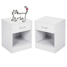 Sarah Mobiletto con 2 cassetti per casalinghi e Abbigliamento – Pratico Comodino in Legno Cassettiera Piccola per corridoio, Camera da Letto e Soggiorno（Bianco ）