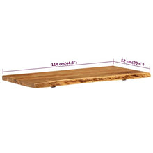 vidaXL Legno Massello di Acacia Piano per Lavabo Bagno Ripiano per Lavello Rustico Mensola per Lavandino Accessori per Bagno 118x55x3,8 cm