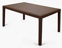 Dmora Tavolo Rettangolare da Esterno, Struttura in Resina Dura Effetto Rattan, Made in Italy, 150 x 90 x 72 cm, Color Marrone