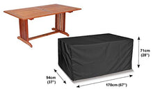 Bosmere Copertina per Tavolo rettangolare, 6 Posti Tempesta, 170 x 94 x 71 cm, Nero