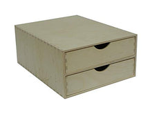 Wooden World A4, Doppia CASSETTERIA, Scatola, Desktop, Ufficio, SCRIVANIA, CONSERVAZIONE, DÉCOUPAGE, Non Dipinto