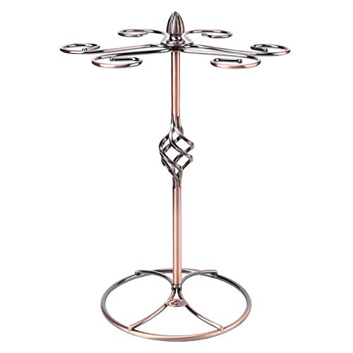 Porta Bicchiere di Vino, Portabottiglie per Bicchieri da Vino da Appoggio per 6 Bicchiere Holder Storage, Supporto a Testa in Giù Appeso Tazza Organizzatore Display per Scaffali per Bar di Casa