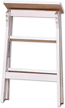 Sgabello legno Folding Passo Sgabello Ladder Sedie Sgabello Domestica Pine Portatile Pieghevole Banco Di Protezione Ambientale Cucina, Cuscinetto Peso 75kg ( Color : White , Size : 42*48*64cm )