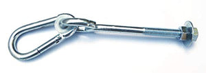 Gancio per Altalena M12x250mm con moschettone per palo Tondo Fino a 12 cm Ø