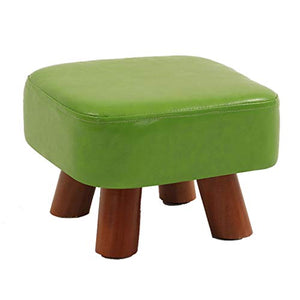 Mobili per la casa e Giardino Supporto in Legno Quadrato Imbottito Sgabello Imbottito per Pouf Sgabello ottomanto Sgabello 4 Gambe e Rivestimento in Similpelle (Verde) Ottomani da Cucina
