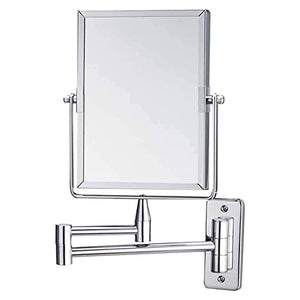 Specchio Trucco, Specchio Ingranditore Doppio Lato, Specchio Ingranditore da Parete Bagno, 3X Ingrandimento, Specchio da Parete Girevole 360 °, allungabile con Finitura cromata e Braccio Pieghevole