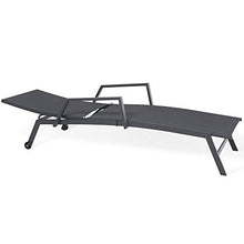 Sigtua Sdraio da Giardino, Lettini da Giardino, Lettini Poltrona Ergonomica con Struttura in Acciaio, Mare Spiaggia Piscina, Arredo Esterno,197 X 72 X 99CM, Grigio