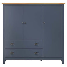 vidaXL Armadio a 3 Ante Hill Range Grigio 142x45x137cm Massello Pino