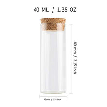 Bottiglie in vetro trasparente con tappo in sughero per arte, artigianato e altri piccoli progetti., 40ml/1.35oz