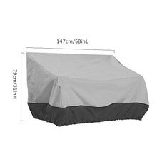 rongweiwang Copertura Panca Heavy Duty Patio Esterna Impermeabile Outdoor Divano Divano Coperchio Coperchio Prato mobili - Grigio + Nero