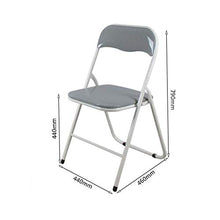 zvcv Sedia Pieghevole Sedia Pieghevole Sedia da scrivania Portatile con Schienale da Campeggio per Il Tempo Libero Grigio Brillante