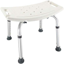 Sgabello da bagno impermeabile per anziani, in plastica spessa, con schienale alto, quadrato, robusto (colore: bianco)