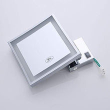 MRJ Specchio Ingranditore da Trucco con Luce LED Specchio Trucco da Parete Lente d'Ingrandimento 3X Girevole 180 ° Cromato in Metallo Forma Quadrata