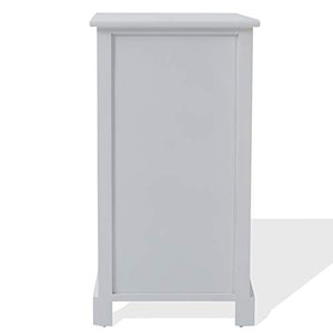 Rebecca Mobili Comodino Bianco Nero Beige, cassettiera 4 cassetti, Legno Paulownia, Stile Shabby, Camera Bagno Sala - Misure: 69 x 37 x 27 cm (HxLxP) - Art. RE4310