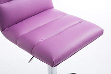 CLP Sgabello Bar Limerick In Similpelle I Sedia Cucina Girevole 360° Regolabile 84-105 CM I Sgabello Imbottito In Metallo, Colore:viola, Colore del telaio:cromo