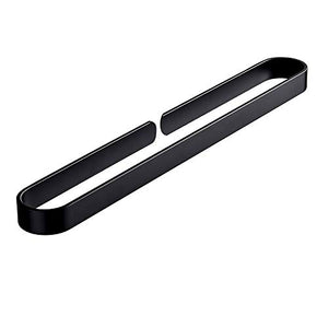 Wing Portasciugamani Adesivo Bagno Nero portasciugamani da Parete Muro Alluminio Anelli Portasciugamani, Senza Forare, Nero,7X60cm