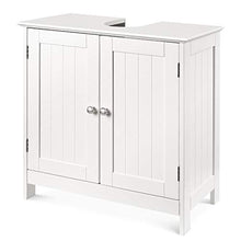 CHOUCHOU Ripiani Centrali Ripiano Scaffalatura Armadietto Bagno in Legno Bianco 2 Ante (2 x 60 x 30 cm)