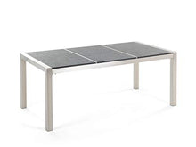 Beliani Set da Giardino Tavolo Piano Basalto Fiammato 6 Sedie Beige 180 x 90 cm GROSSETO