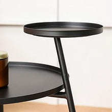 Jcnfa-Tavoli 2 Vassoi, Tavolino Divano, Design della personalità, Tavolino in Metallo (Color : Black, Size : 16.92 * 16.92 * 21.25in)