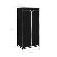 Tidyard Armadio con Cerniere,Guardaroba in tessuto2 pz Nero 75x50x160 cm