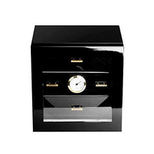 WRJY Humidor per sigari Scatola per sigari, armadietto idratante per sigari in Legno di Cedro con umidificatore e igrometro Temperatura e umidità Costanti Finestra in Vetro Vernice per