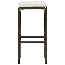 vidaXL Set Bar da Giardino 3 pz con Cuscini in Polyrattan Marrone