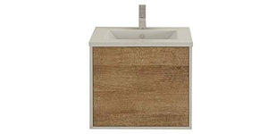 Jet-line Set di mobili da bagno Linz, larghezza 60 cm, mobili da bagno e lavabo con cassetto Push Open Soft Close in legno