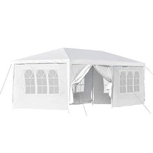 Outsunny Tendone Gazebo 6x3m con Pareti Laterali Rimovibili, Porte e Finestre per Giardino ed Esterno in Metallo, Bianco