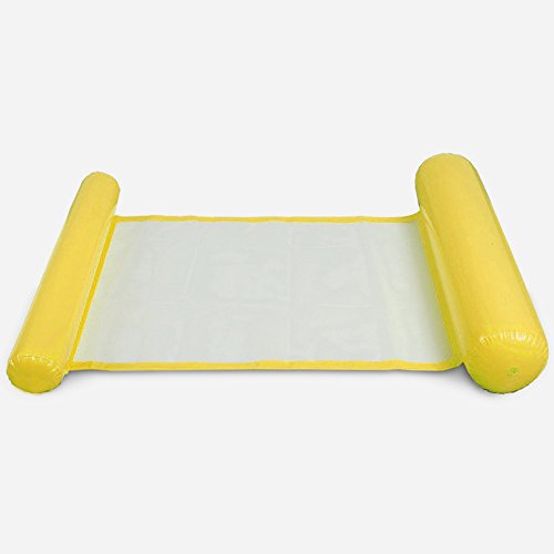 Yonganuk pieghevole acqua Outdoor amaca singolo people aumento gonfiabile spiaggia sedia sdraio con schienale reclinabile galleggiante Sleeping 130 x 73 cm, yellow