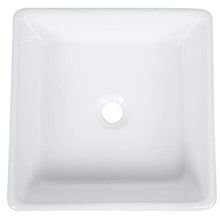 Lavabo Lavabo da appoggio Lavabo quadrato moderno in ceramica Lavabo Piano di lavoro Lavabo bianco Accessori da bagno Lavabo bagno lavabo lavabo da appoggio lavabo vanità, 38 x 38 x 13,3 cm