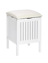 WENKO Sgabello da bagno Oslo - Sgabello da bagno, Legno, 39 x 55 x 39 cm, Bianco