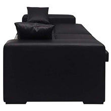 tuduo divano letto larghezza del sedile 142 cm in pelle artificiale cuscino 35 x 35 cm (L x L) per ospitare degli Ospiti inattendus durante la notte Comfort Nero Canape Camera