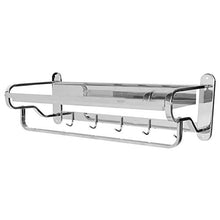 Cocoarm Porta Asciugamani da Parete in Acciaio Inossidabile da 60 cm Porta Asciugamani da Bagno o da Cucina Porta Asciugamani Mensola da Bagno con 5 Ganci 58x23x19 cm