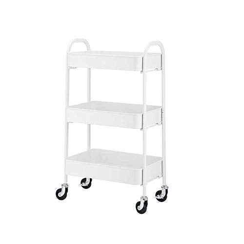YIN YIN Carrello per Ripiani Cucina Rack in Acciaio al Carbonio Mobile conveniente Carrozzina Cucina Bagno Soggiorno Semplice Camera da Letto Moderna Verde Acqua 2 Colori Carrello a rulli