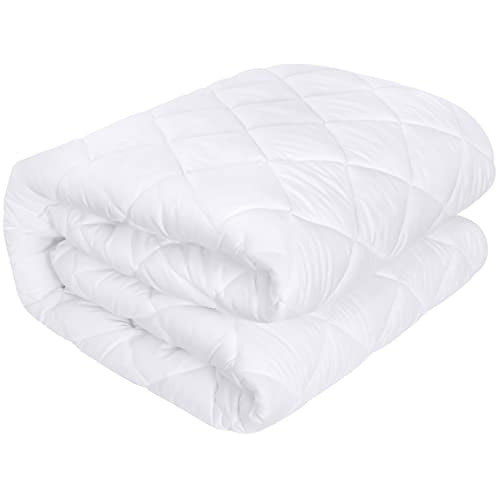 Utopia Bedding Coprimaterasso Trapuntato 160x200 cm, Coprimaterasso Fino a 30 CM di profondità, Materasso Topper (Bianco)