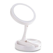 WYLILZI-Home Specchi da Tavolo Specchi da Bagno Specchio Trucco Lampada da Tavolo Ricaricabile USB Light Pieghevole e Portatile con Touch Screen a luci dimmerabili Specchi