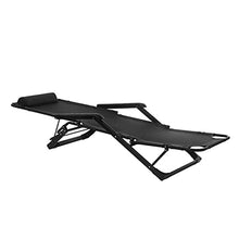 WANGLXFC Sedia A Sdraio, Lettino da Giardino Reclinabile per La Spiaggia, Piscina, Patio Esterno, Campeggio, Reclinabile da Giardino Pieghevole, Black