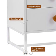 Plcnn Set di 2 comodini, comodino con 2 cassetti, in legno MDF e metallo, 48 x 39,5 x 52 cm, comodino bianco piccolo per casa, ufficio, soggiorno, camera da letto