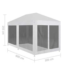 Tidyard Gazebo da Giardino, 3 x 6 m, 6 Pareti Rete/Staffe di Acciaio/PE/Pieghevole/Impermeabile, Antracite