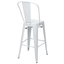 Set 2X sgabelli con Schienale bistrot Design Industriale HWC-A73 Metallo Verniciato Bianco