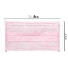 Gually-50 Piece Bambino 3 Strati di Protezione per Il Viso con Passanti per Le Orecchie, Protezione della respirazione a Prova di Polvere USA e Getta, Rosa Attrezzatura Antipolvere Esterna