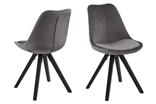 Amazon Brand - Movian Arendsee - Set da 2 sedie sala da pranzo, 55 x 48,5 x 85 cm, grigio