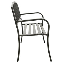 vidaXL Panchina da Giardino con Braccioli Curvati Elegante Robusta Classica Panca Arredi da Esterno Sedute 125 cm Nera in Acciaio