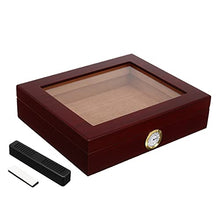 MOBFIDOFG Scatola di sigari Scatole di immagazzinaggio del Sigaro dei sigari del Cedar allineati con l'humidificatore Igrometro Humidor Accessorio Accessorio Accessorio Casi Humidoors Fit in Legno
