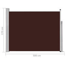 Festnight Tenda da Sole Laterale per Patio, Tende da Sole Paravento Laterale 170x500 cm Marrone